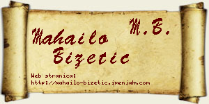 Mahailo Bizetić vizit kartica